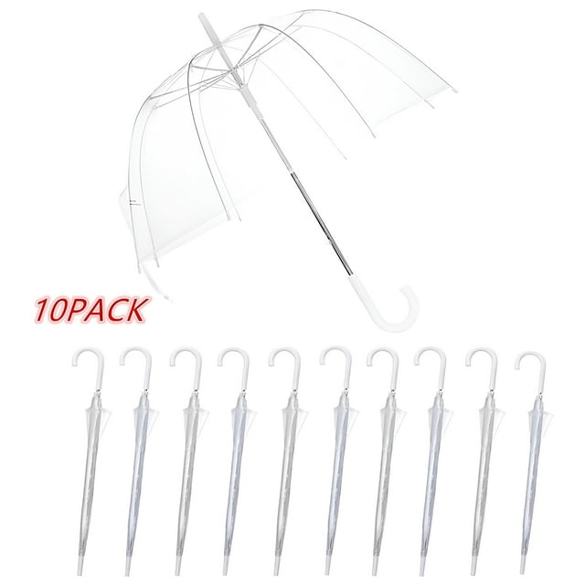 10pack Bubble Clear Umbrella, Windproof Dome Rain Umbrella, Lightweight Wedding Decoration Umbrella for Women and Girls