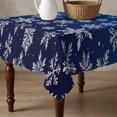 thumbnail image 4 of Navy Blue Snowflake Christmas Table Cloth Waterproof Tablecloths, Winter Xmas Snowflakes Tablecloth Dining Table Cover for Kitchen Party Tabletop Outdoor, Square Tablecloth 54x54 Inch, 4 of 9
