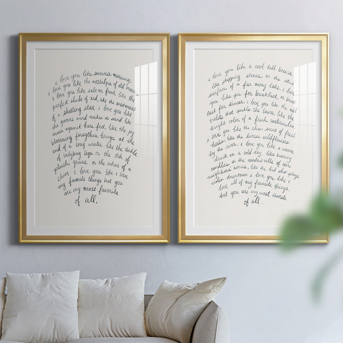 Wexford Home Letter to a Lover I Premium Framed Print, 30.5" x 42.5" - Ready to Hang, Gold (Set of 2)