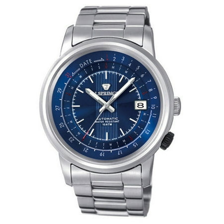 J Springs Automatic Modern Classic Men's Watch with Silver Band and Navy Dial