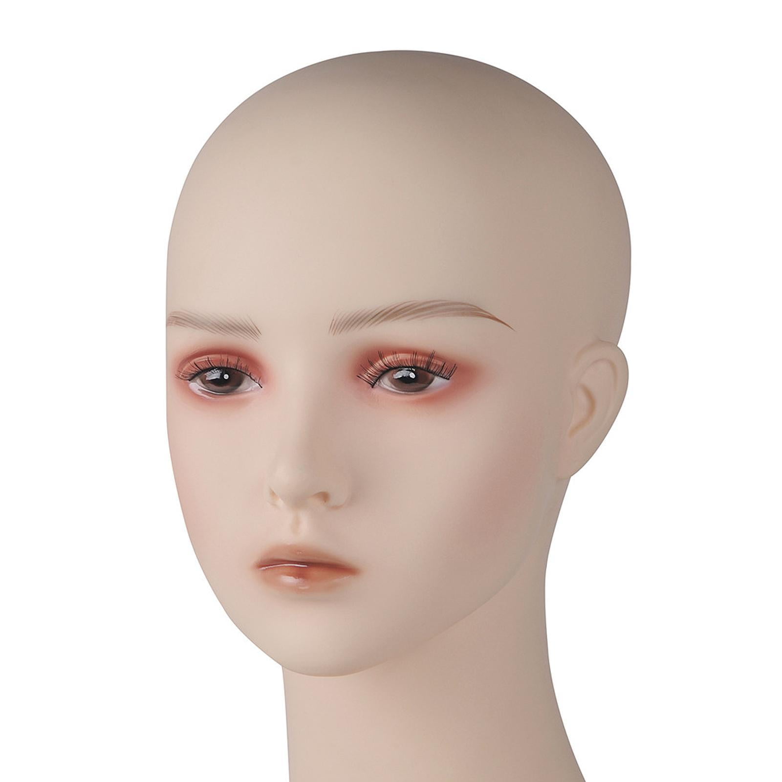 TOOYFUL Female Bald Mannequin Head Training Head Professional Holder Manikin Display Stand for Cap Hat Making and Display