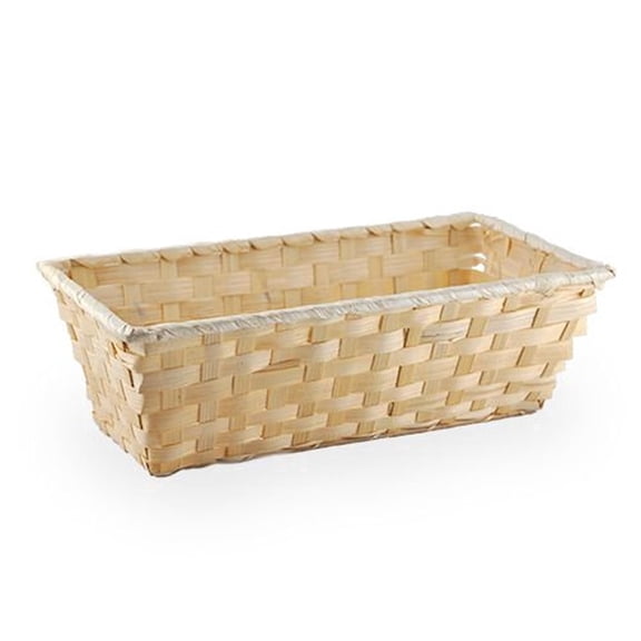 Premium Handmade 12" x 6" Natural Bamboo Rectangular Storage Basket – Pantry & Countertop Organizer for Bread, Fruit, Snacks, Bathroom Vanity, Entryway Catch-All by The Lucky Clover Trading