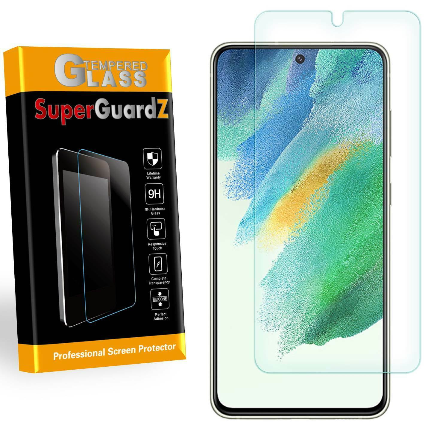 [2-Pack] For Samsung Galaxy S21 FE 5G (2022) - SuperGuardZ Tempered Glass Screen Protector [Anti-Scratch, Anti-Bubble] + 2 Stylus Pen