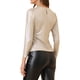 thumbnail image 3 of INSPIRAR CHIC Blusa de Mujer de Manga Larga Brillante con Purpurina Metálica Color Beige, 3 of 8