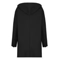 thumbnail image 5 of Black**Sale on Sale Chaoheng Womens Winter Coats Women's Casual Solid Color Long Sleeve Hooded Coat,Button Front Wool Blend Jacket, 5 of 5