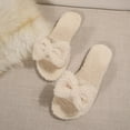 thumbnail image 6 of CHUMUD Women's Fuzzy Open Toe Slippers Fairycore Bow Slides with Plush Accent, Indoor House Shoes Slip On Bedroom Comfy Gift, 6 of 9