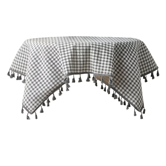 AUQ Square Floral Tablecloth French Vintage Cotton Linen Tablecloth with Tassels,Small Wild Flowers and Green Leaves Washable Table Cover for Farmhouse Home Kitchen Dining Picnic Decor - 36X36 In
