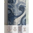 thumbnail image 3 of White Navy Blue Sheer Curtains for Living Room Bedroom Marble Texture Abstract Art Sheer Curtains 84 Inch Long 2 Panels Set Light Filtering Curtain Window Treatments Drapes for Dining Room, 3 of 6
