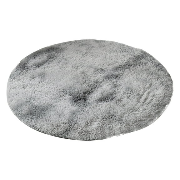 JeashCHAT Round Rug for Bedroom, Ultra Soft Fluffy Plush Indoor Area Rug for Living Room, Shaggy Circle Carpet for Children Room, Nursery, Dorm, Office Home Decor, 31.5"x31.5", Gray