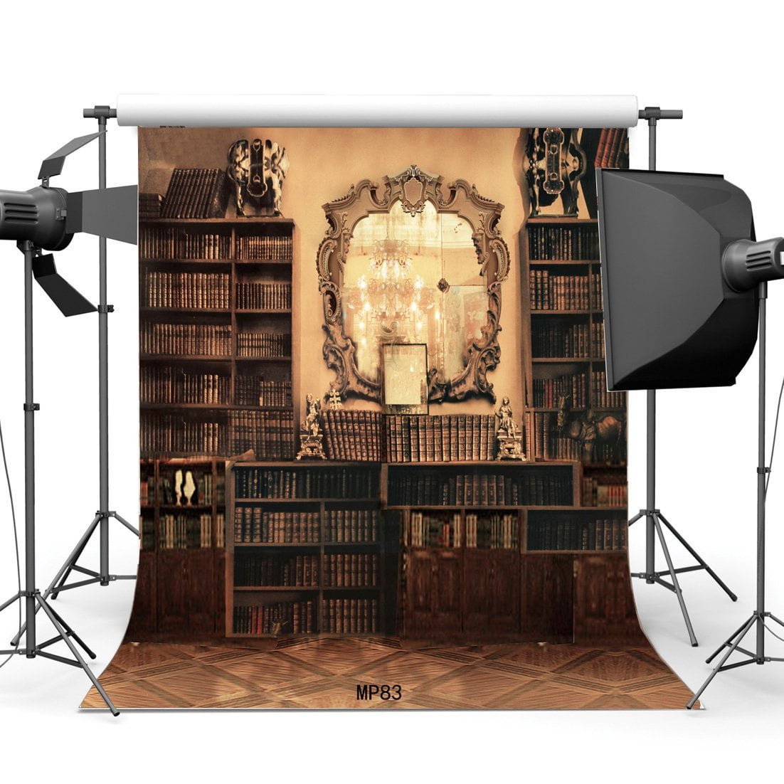 Leyiyi Old Ancient Study Backdrop 3x5ft Photography Background Old Retro Wooden Bookshelf Ancient Library Corner Lights Curio Pots Magician Portraits Studio Props 