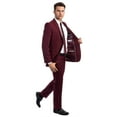 thumbnail image 4 of Burgundy Men's Hybrid-Fit 3pc Paisley Suit w/ Wide Black Shawl Collar, 4 of 4
