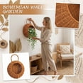 thumbnail image 2 of Imitation Rattan Wall Mounted Semi-Circular Flowerpot Storage Rack, Handmade Kitchen Sorting Basket, No Punching Required, for Wall Storage and Plant Display, 2 of 6