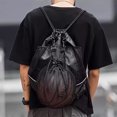 thumbnail image 3 of GOAP Drawstring Mesh Cinch Sack Gym Backpack with 2 Water Bottle Pockets and 2 Utility Pockets, Black, 3 of 9