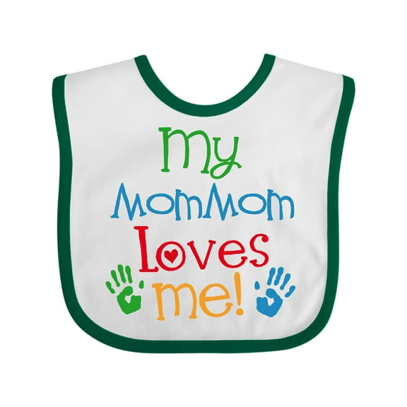 Inktastic Mommom Loves Me Childs Boys or Girls Baby Bib