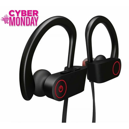 Cyber Monday ! Wireless Workout Bluetooth Headphones for Running and Gym - Best Sport Earbuds for Men & Women - Waterproof IPX7 Sports Earphones - Noise Cancelling Headset for iPhone & Android -
