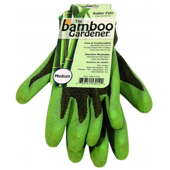 Lfs Glove Gants de Jardinier en Bambou Vert Moyen C5301M