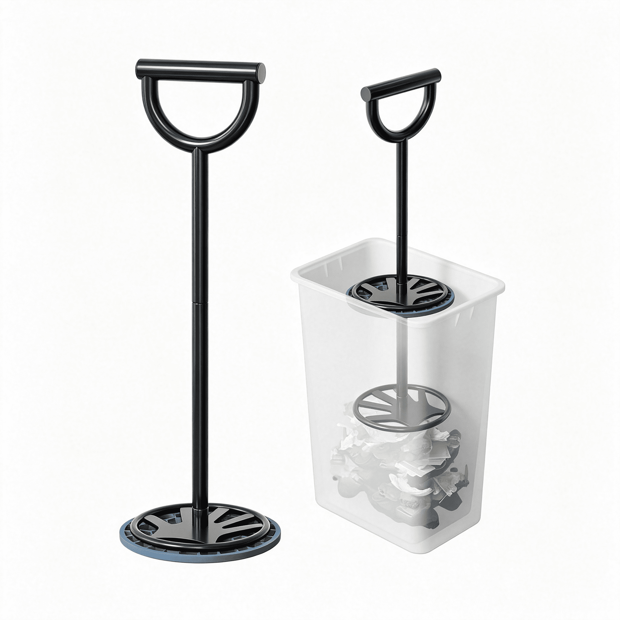 XIBUFE Trash Compactor for Kitchen All-Metal Manual Trash Can with No Electric Garbage Compressor,Freestanding Tamper Press Tool with Touchless Smasher Waste Compactor for Home and Outdoor Bin
