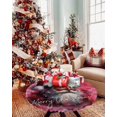 thumbnail image 4 of Round Tablecloth with Elastic Christmas Watercolor Santa Claus Pink Buffalo Plaid Waterproof Table Cover Wipeable Fitted Table Cloths for 45"-54" Round Tables Dining Kitchen Indoor Outdoor Use, 4 of 6