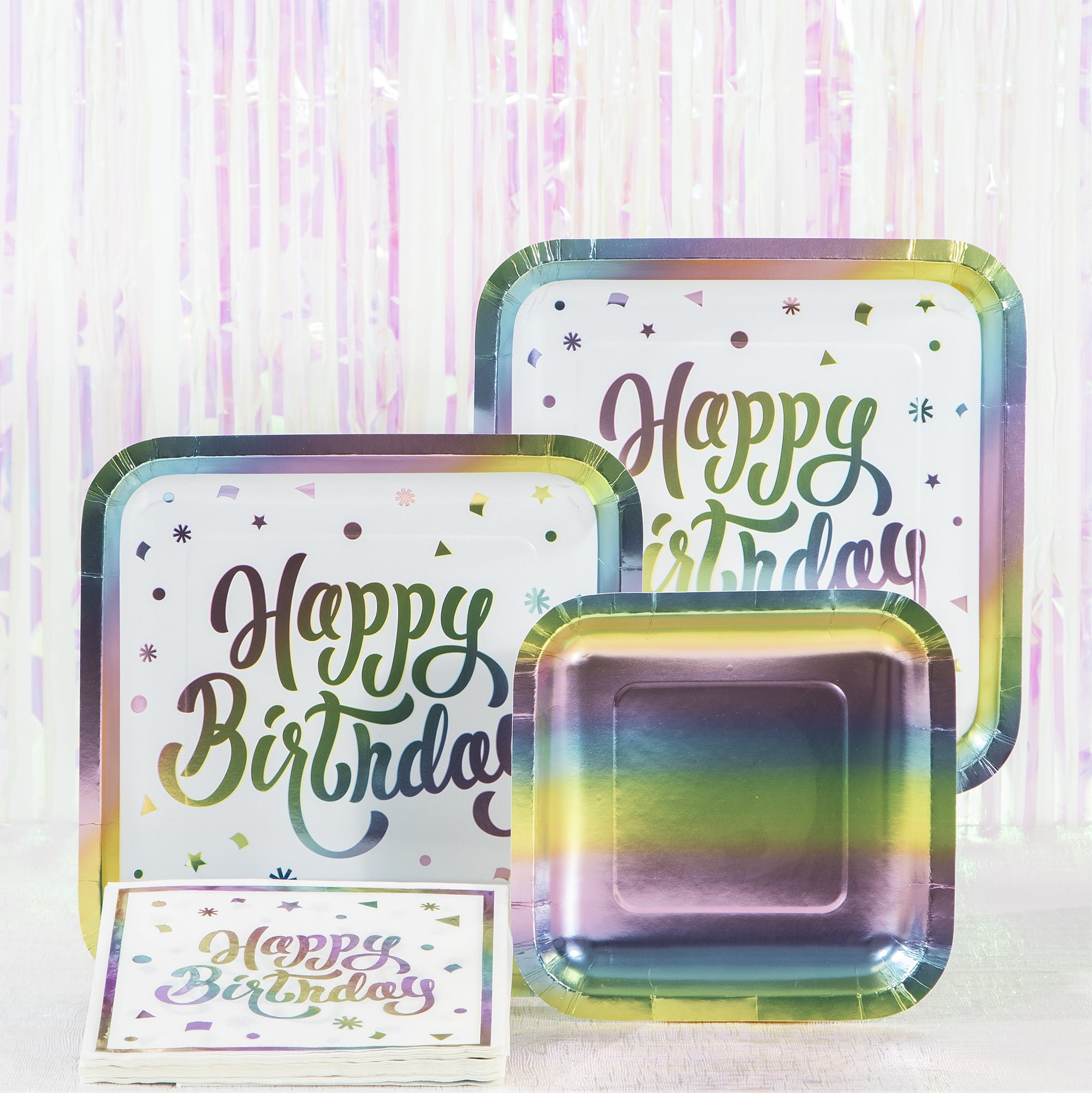 Pastel Rainbow Happy Birthday Plates 8 Count 9" by Way to Celebrate