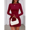 thumbnail image 2 of Vestido PRETTYGARDEN 2025 Cuello Barco Manga Larga Rojo Talle S, 2 of 8