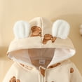 thumbnail image 5 of Viworld Baby Infant Boys Girls Toddler Baby Bear Printed Romper Plush Cute Bear Ears Jumpsuit Winter Thick Keep Warm Outfits Long Sleeve Onesie, 5 of 9