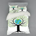 thumbnail image 2 of Ambesonne Tree Bedding Set 3 Pcs, Green Friendly Earth, Twin XL, Green Black Blue, 2 of 3