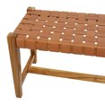 thumbnail image 6 of DecMode Teak Wood Handmade Woven Seat Bench, Brown, 6 of 9