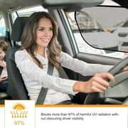 Somnr Side Automotive Window Sunshades, Glare and UV Rays Protection Car Sun Shade for Baby, 4 pack 20x12 Cling Sunshades for Car Side Windows-Sun