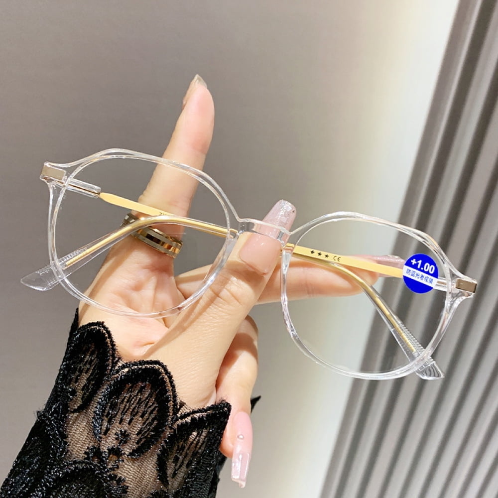 3 Pairs of Anti-blue Light Clear Reading Glasses 0.50 Fashionable Lightweight Readers for Women Square Oversized Presbyopic Glasses +0.50