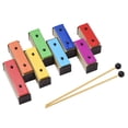 thumbnail image 1 of Resonator 8-note Xylophone Colorful Glockenspiel Removable Rainbow Color Metal Plates Resonator Bells with Plastic Mallets Green Case Percussion Instrument Musical Toy Gift for, 1 of 7