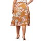 thumbnail image 4 of Faldas envolventes bohemias florales de talla grande para mujeres Agnes Orinda, falda midi con corte en A, dobladillo rizado chic, cintura alta 3X naranja, 4 of 7
