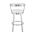 thumbnail image 2 of Kobe 30" Bar Height Swivel Bar Stool in Brushed Stainless Steel Finish and White Faux Leather, 2 of 9