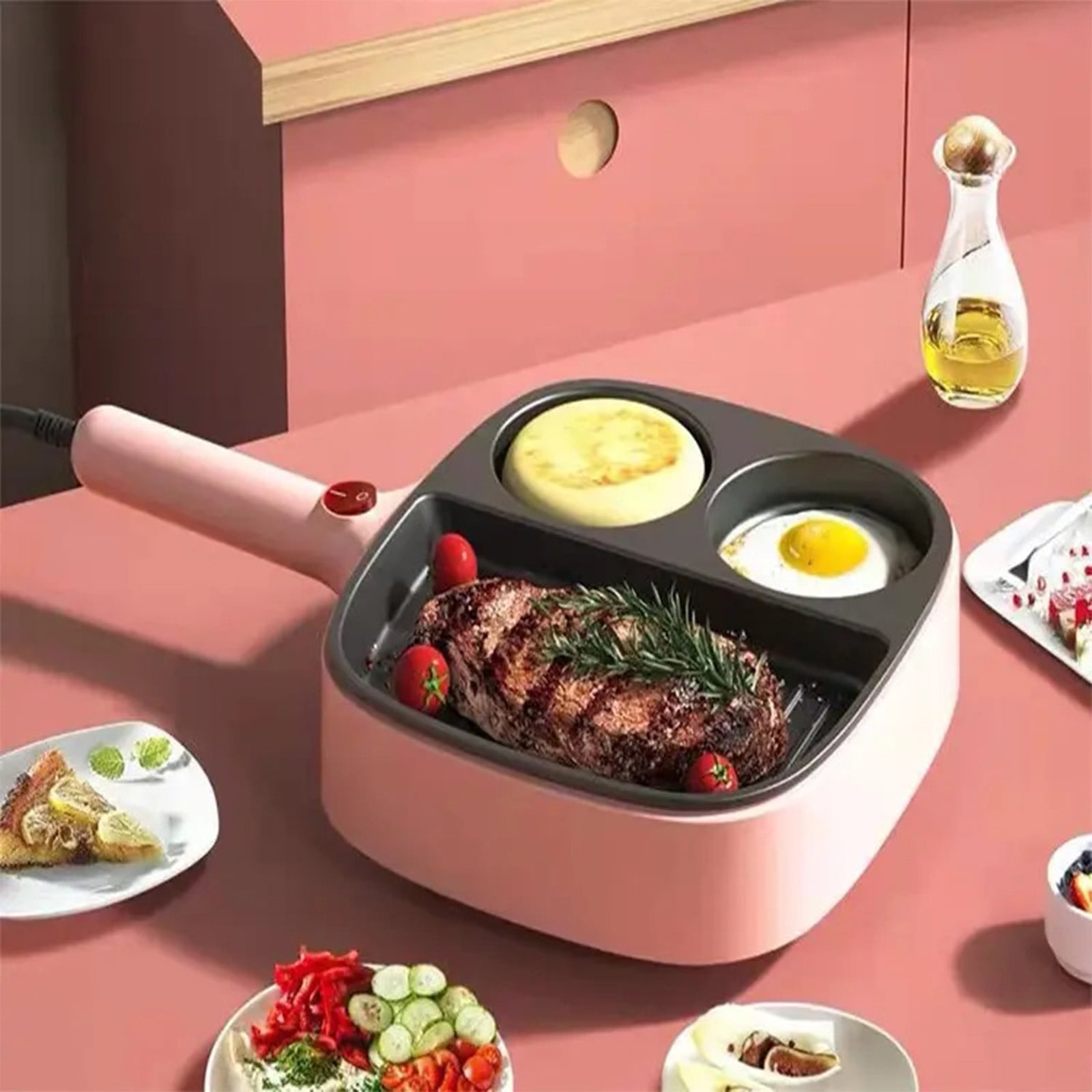 Clearance Sales karymi 3 in 1 Omelette Pan Household 110V Frying Pan Burgers Kitchen Dining Bar Small Kitchen Appliances Makers Makers 1 Breakfast Frying Pan Weekly Deal up to 90% off