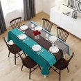 thumbnail image 6 of Aqua Grey Table Cloth Waterproof Tablecloths, Vintage Stripe Farmhouse Wood Grain Ombre Tablecloth Dining Table Cover for Kitchen Party Tabletop Outdoor, Rectangle Tablecloth 54x108 Inch, 6 of 9