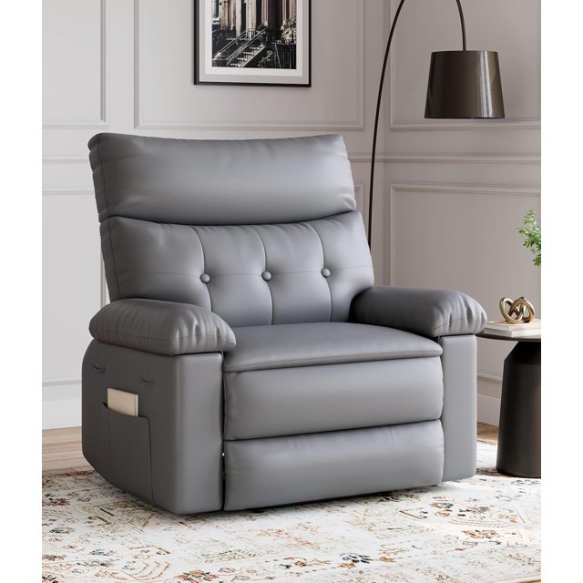 Fauteuil Inclinable Surdimensionné, Fauteuil Inclinable Manuel en Similicuir PU pour Adultes avec Éponge 1,5x