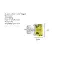 thumbnail image 5 of 14k White Gold Solitaire Green Peridot Emerald Cut Stud Earrings for Women | 7x5mm August Birthstone Earrings | Peridot Earrings for Women | Gemstone Peridot Stud Earrings White Gold by MAX + STONE, 5 of 5
