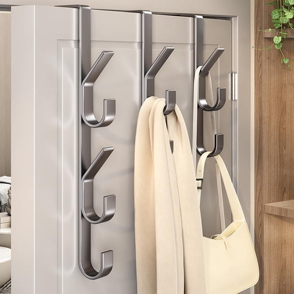 NOVELAR Multi-Purpose Door Hook Rack, 1.78 in Deep Profile, Holds Towels and Hats, Perfect for Bathroom or Bedroom Organization