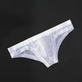 thumbnail image 2 of Mens Sexy Lace Panties Cheeky Underwear Low Waist Thongs G-String U Convex Underpants, 2 of 2