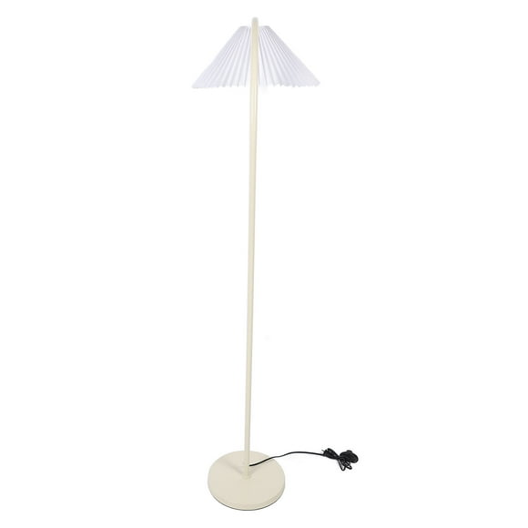 Modern Floor Lamp, Minimalist LED Corner Floor Lamp with Contemporary Pleated Shade and Foot Switch, Standing Tall Lamp, Reading Floor Lamp for Bedroom Office Classroom