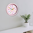 thumbnail image 3 of Reloj de pared decorativo para niños, ayuda a los niños a decir la hora más fácilmente, reloj de enseñanza silencioso para la escuela, la habitación Rosa, 3 of 7