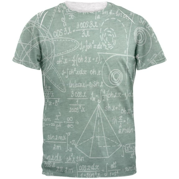 Math Geek Formulas Chalkboard Mens T Shirt Heather White LG
