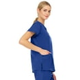 thumbnail image 3 of MediChic Women's V-Neck Scrub Top - 3-Pocket, 4-Way Stretch, Comfortable Medical Uniform, Galaxy Blue Small, 3 of 3