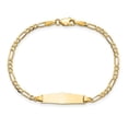 thumbnail image 4 of 14k Yellow Gold Bracelet ID Figaro 5 mm 6 in Baby Soft Diamond Shape, 4 of 4