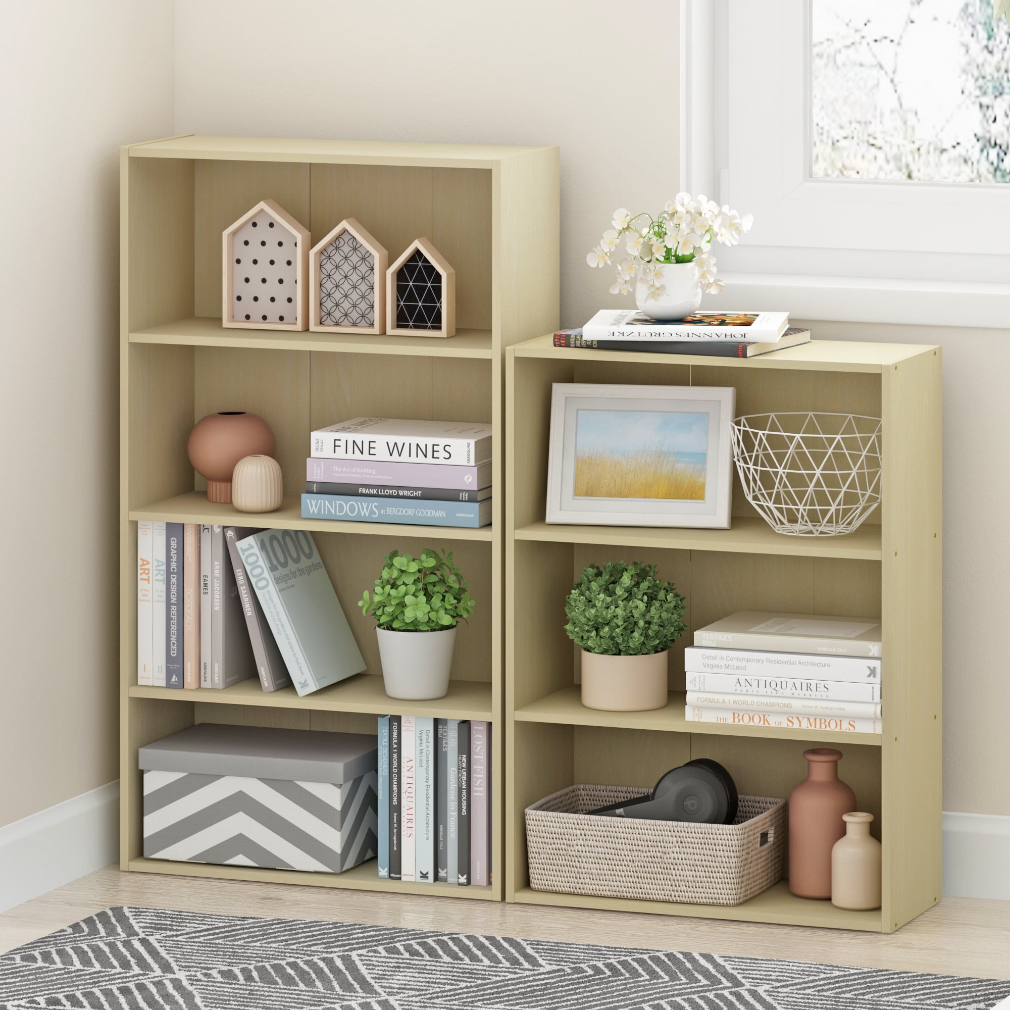 Furinno 11209SBE Pasir 4 Tier Open Shelf, Steam Beech