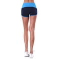 thumbnail image 2 of Women Two-Tone Dolphin Hem Foldover Elastic Waist Running Athletic Shorts, 2 of 3