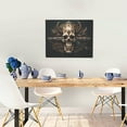 thumbnail image 5 of Susaid Metal Style Horned Skull Pattern Canvas Wall Decor Poster Framed Artwork Decoration for Bedroom Home Office Ready to Hang,Horizontal, 5 of 6