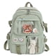 thumbnail image 1 of mochila bonita para mujer, impermeable, multibolsillos, de nailon, para la escuela, para estudiantes y niñas, verde, 30 x 10 x 40 cm., 1 of 4