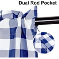 thumbnail image 4 of Hiasan Royal Blue and White Buffalo Plaid Kitchen Valance Curtains, - Semi Sheer Rod Pocket Checkerd Cafe Valance for Farmhouse Window, 52" x 18", 1P, 4 of 12