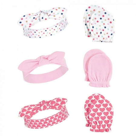 UPC: 0660168765069 | Little Treasure Baby Girl Cotton Headband and Scratch Mitten Set 6pk  Confetti  One Size