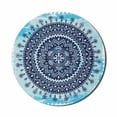 thumbnail image 1 of Ethnic Mouse Pad for Computers, Folkloric Theme Medallion Motif on Blue Tone Grunge Background, Round Non-Slip Thick Rubber Modern Gaming Mousepad, 8" Round, Blue Dark Blue, by Ambesonne, 1 of 2